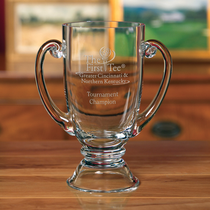 Victory Trophy Cup  Sterling Cut Glass